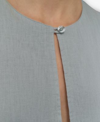 Women's Sleeveless Keyhole Crewneck Tiered Maxi Dress