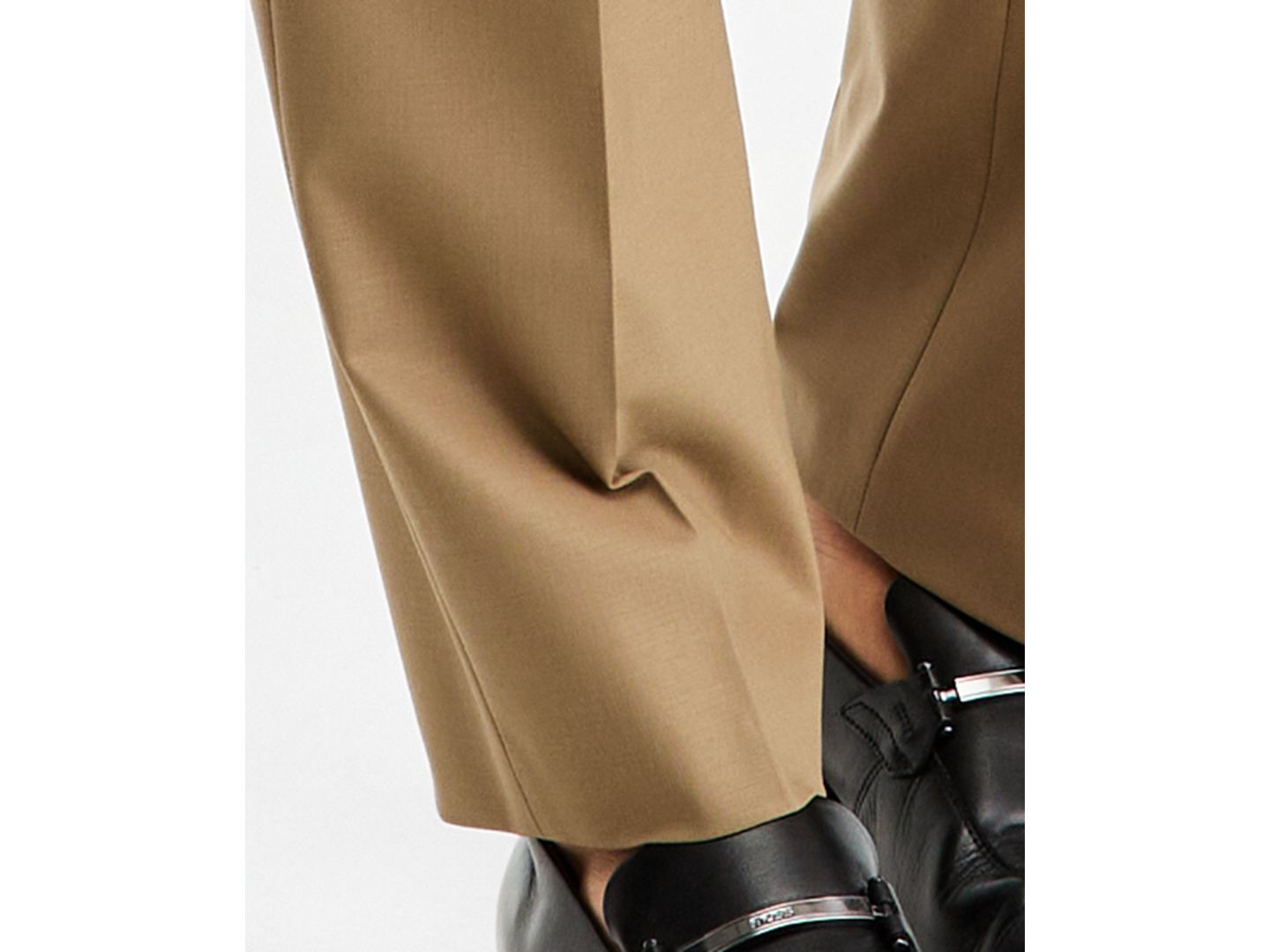 Мужские брюки Hugo Boss Modern-Fit Solid Suit Pant, цвет: Рыжевато-коричневый — фото 6