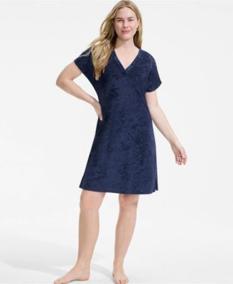 Women's Terry Dolman Sleeve V-Neck Cover Up Dress
