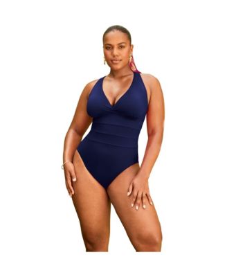 Women's Crossback V-Neck One Piece Swimsuit
