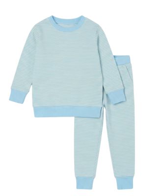 Baby Boys Seaside Stripe Lounger Bamboo Sweatsuit
