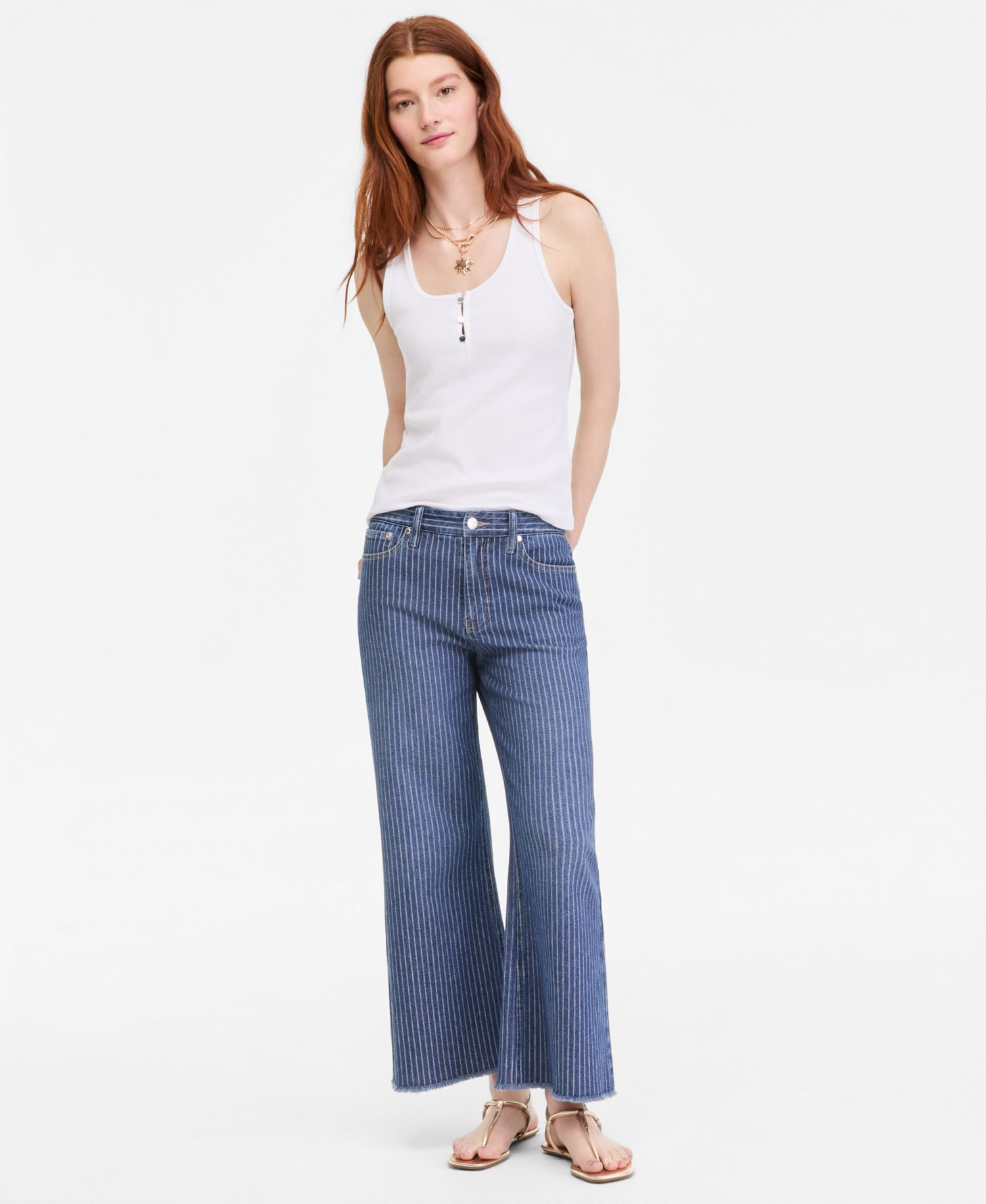Women's Scoop-Neck Henley Tank Top