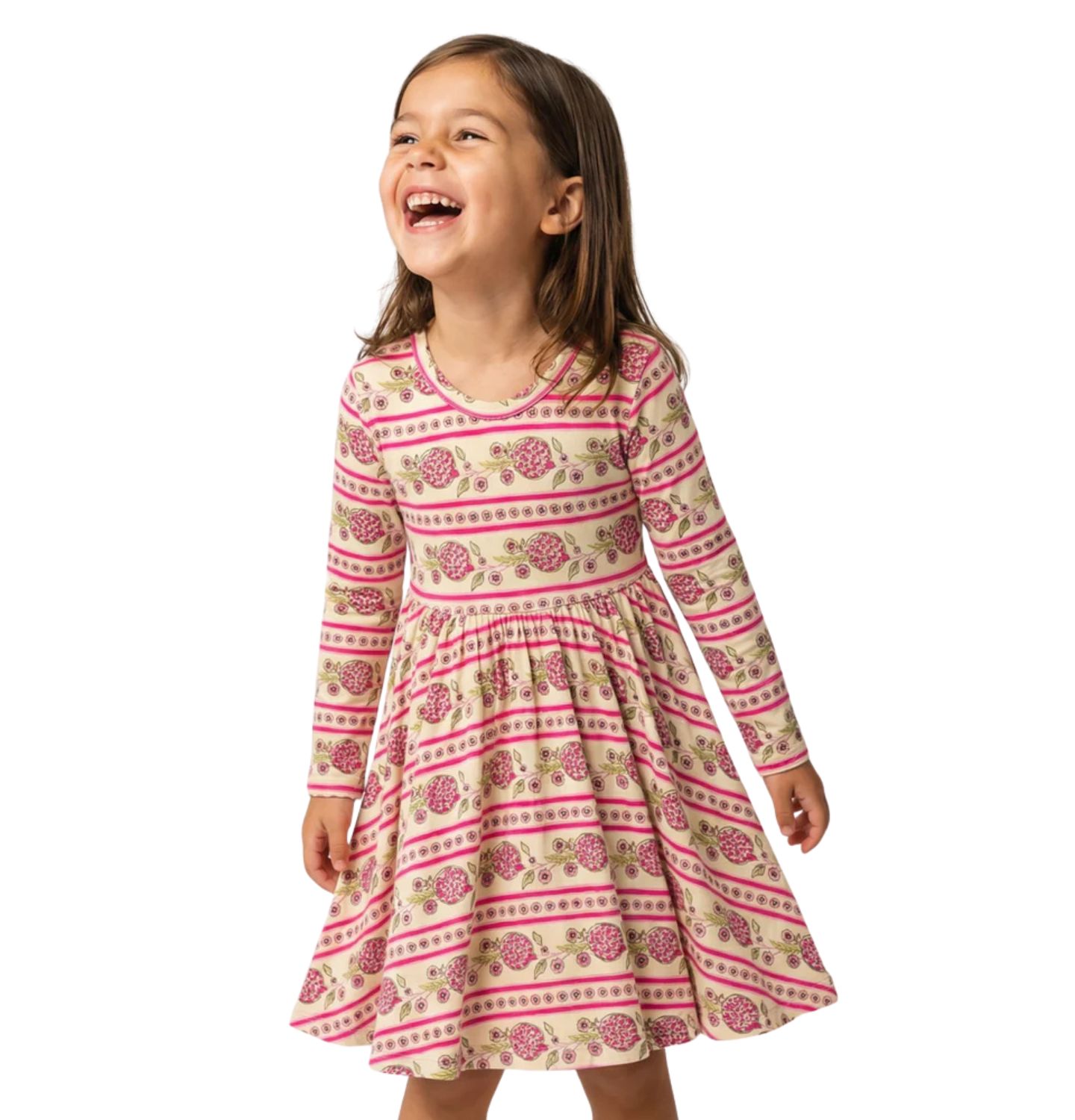 Платье Motette Pomegranate Soiree Bamboo Twirl Dress для девочек-малышей, цвет: Розовый — фото 2