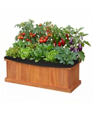 Solid Fir Wood Raised Garden Bed with Liner & Drainage