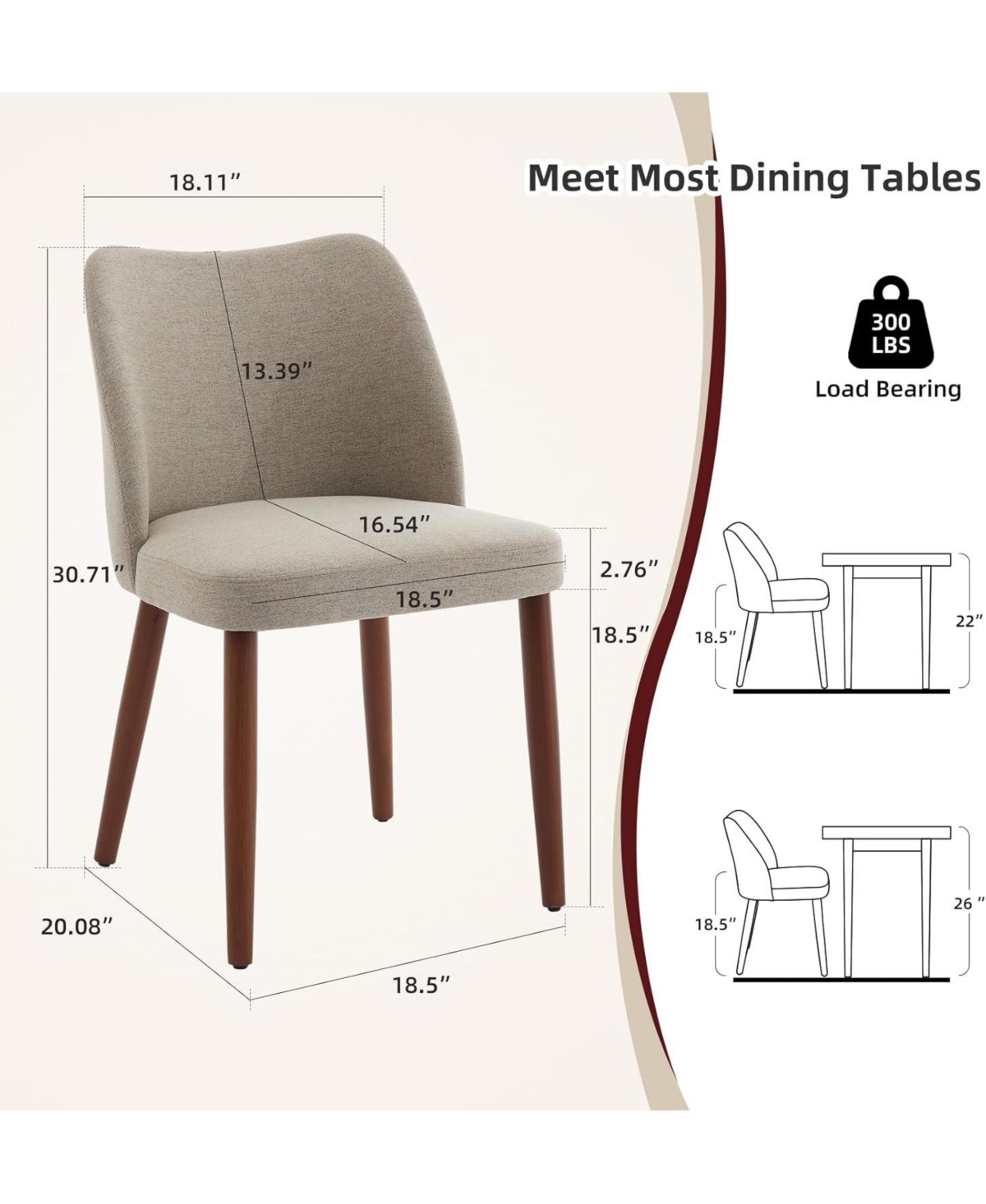 gaomon Linen Dining Chairs Set of 6