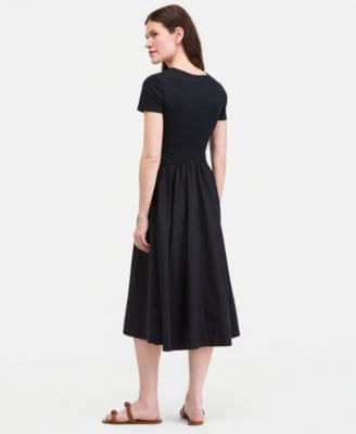 black midi t shirt dress womens T-shirt Dress