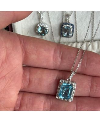 Suzy Levian Sterling Round Cut Topaz And Topaz Pendant