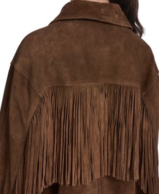 Women's Real Suede 4-Pocket Chore Coat