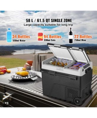 58 L Dual Zone 12 Volt Car Refrigerator with -4°F to 68°F Range