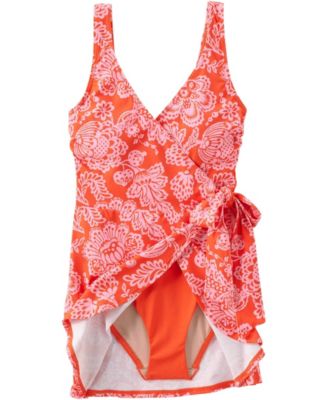Women's Plus Size Side Tie Mini Swim Dress Swimsuit