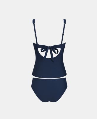 Women's V-Neck Adjustable Straps Tankini Set