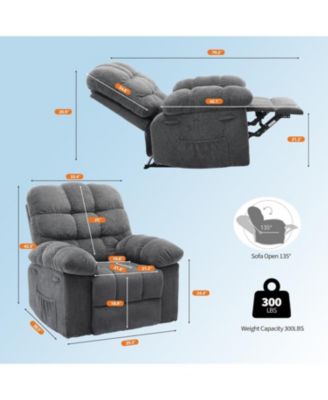 Electric Rocking Recliner Chair with 360degree(s) Swivel - High Back Glider, Upholstered Teddy Fabric Single Sofa for Living Room and Nursery