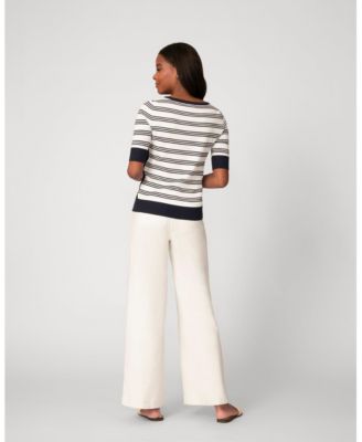 Women's Stripe Boat Neck Sweater