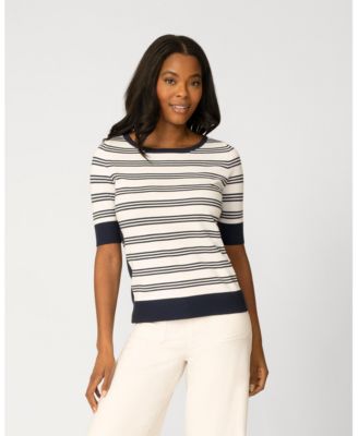 Women's Stripe Boat Neck Sweater