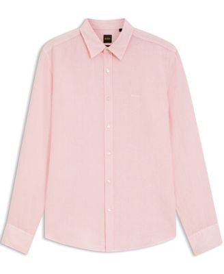 BOSS By Men's Linen Regular-Fit Dress Shirt