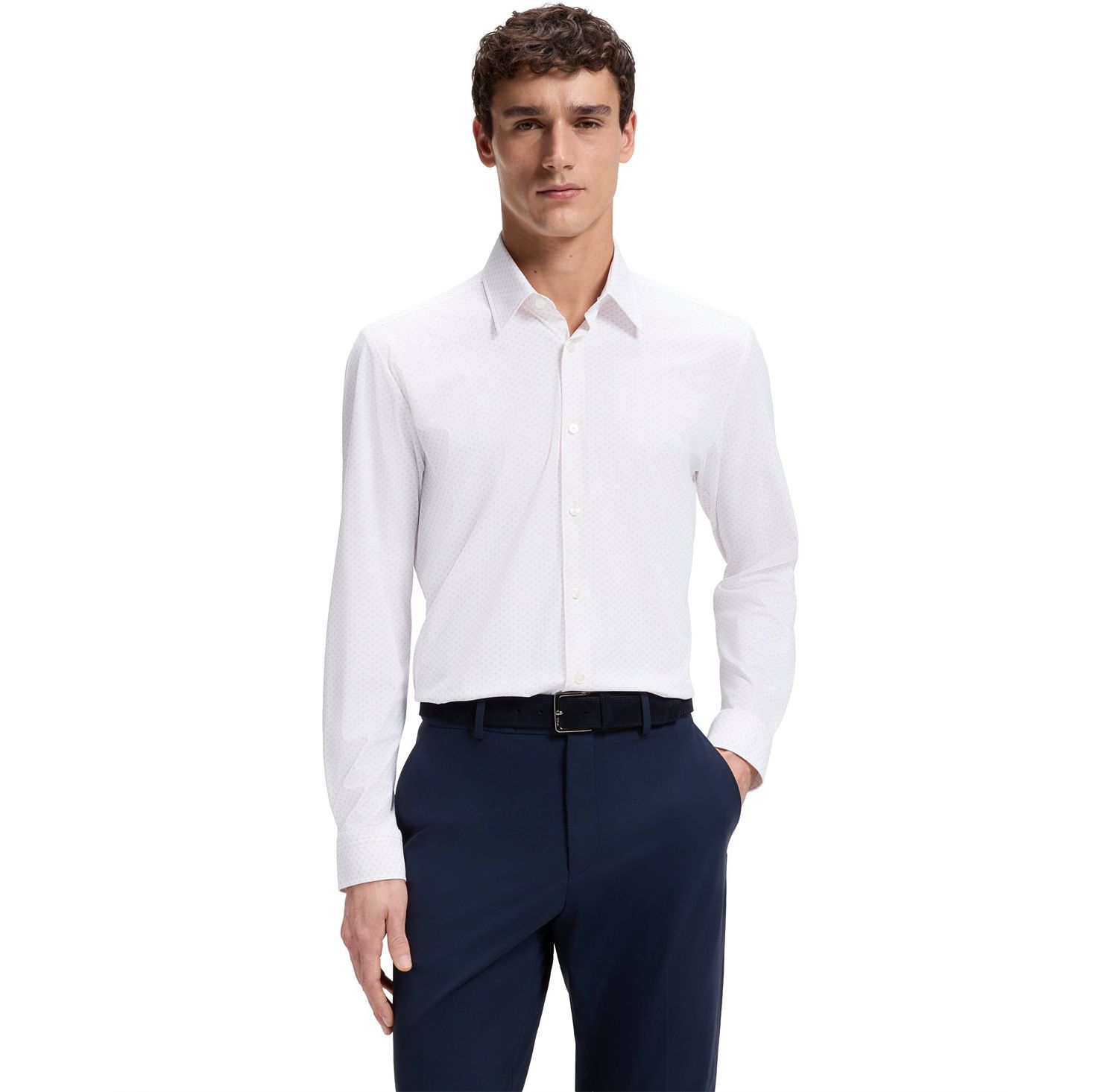 Men's Performance-Stretch Jersey Dress Shirt