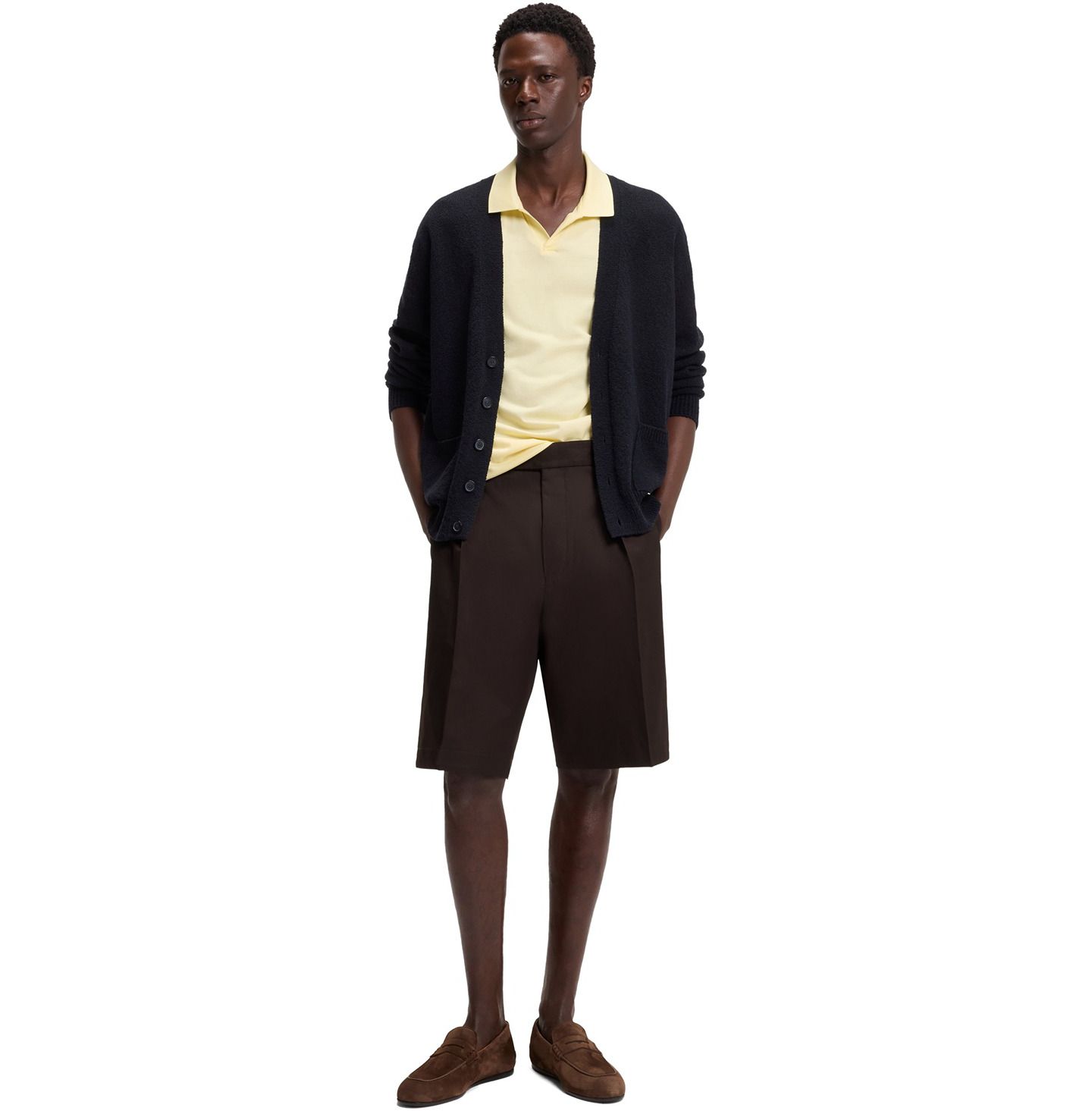 Мужские шорты Hugo Boss Beckham x BOSS Cotton 11" Shorts, цвет: Коричневый — фото 3
