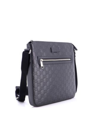 Medium Signature Zip Messenger Bag Guccissima Leather