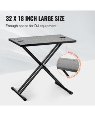32 x 20 Inch Portable DJ Table Stand with Adjustable Height and Foldable Frame
