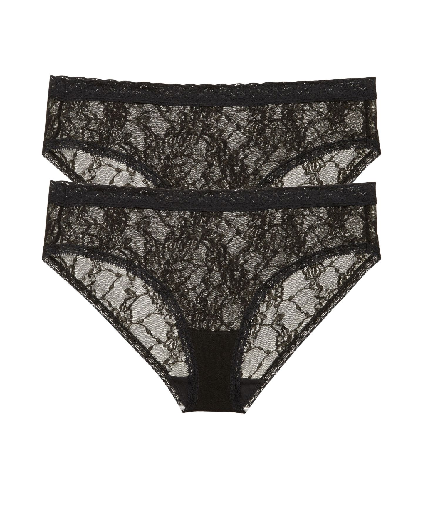 Трусы-брифы Allure, кружево, 2 шт. — Natori, цвет: Чёрный — фото 1