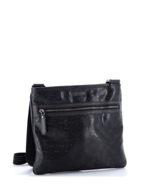 Medium Front Zip Flat Messenger Bag GG Imprime