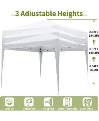 10x10 Pop-Up Canopy Tent with 4 Sidewalls, Waterproof Portable Gazebo for Camping, Outdoor Parties & Backyard