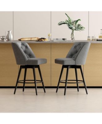 Swivel Bar Stools with Backs,26" Counter Height Bar Stools Set of 2,Modern Kitchen Island Chairs for Kitchen Island,Home