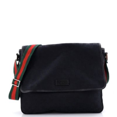 Medium Web Strap Flap Messenger GG Canvas
