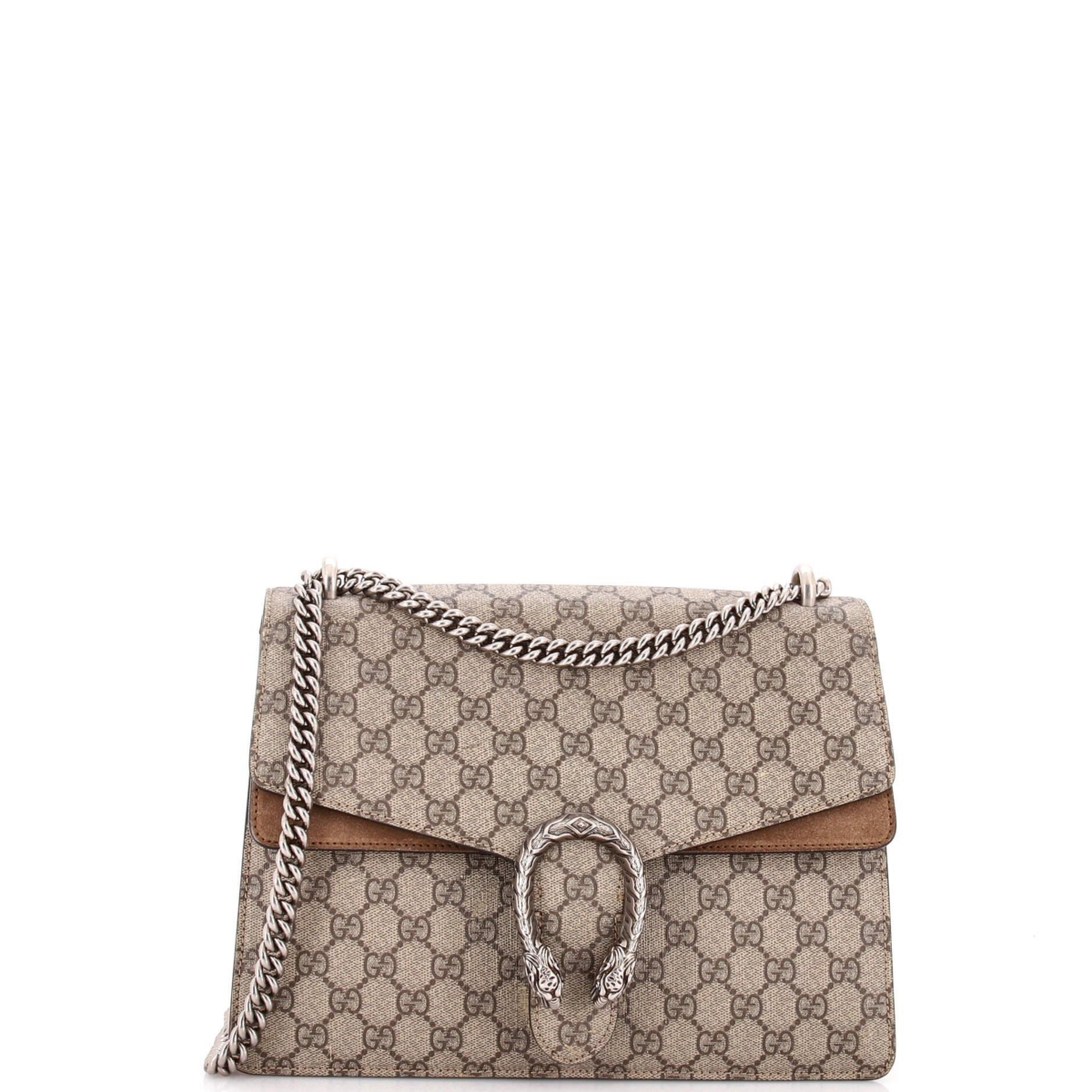 Pre-Owned Gucci Medium Dionysus Bag Gg Coated Canvas - Brown