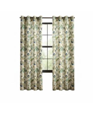 100% Polyester Brissac Colrful Jacobean Pattern Grommet Curtain Panel Lined 50"