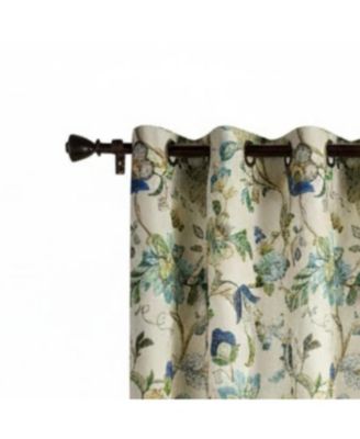 100% Polyester Brissac Colrful Jacobean Pattern Grommet Curtain Panel Lined 50"