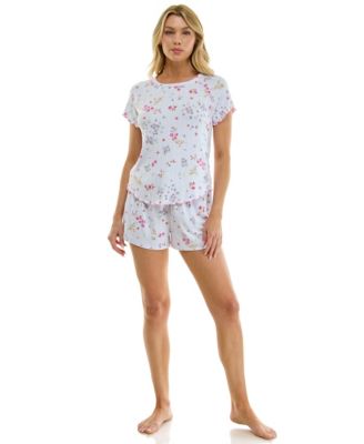 Women's Short-Sleeve Top and Pull-On Shorts, 2-Piece Set