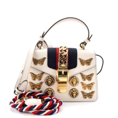 Mini Sylvie Top Handle Bag Embellished Leather