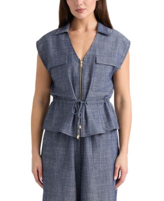 Women’s Sleeveless Zip Up Top