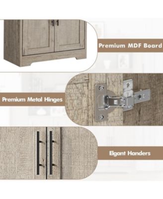 Tall Kitchen Pantry Cabinet, Storage Cabinet with Doors and Adjustable Shelves, Freestanding Cupboard for Living Room, Dining Room