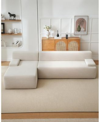 Modular L-Shaped Sectional Sofa with Chaise, Cloud Couch, Corduroy Fabric