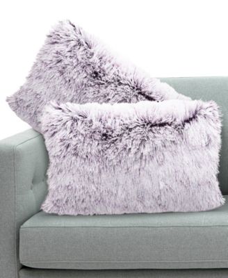 Textured Fluffy Decorative Pillow, 12" x 20"