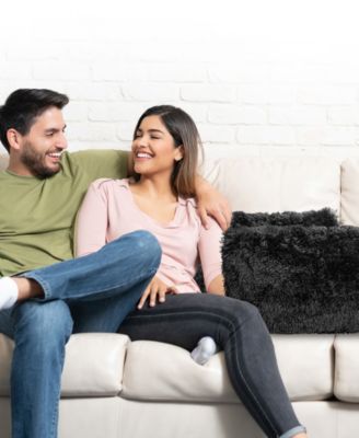 Textured Fluffy Decorative Pillow, 12" x 20"