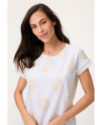 Women's Ornamental Embroidered T-Shirt