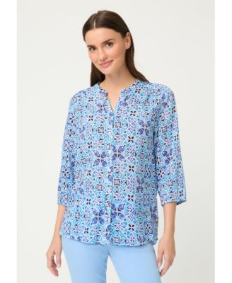 Women's Panneaux Tile Print Tunic Shirt