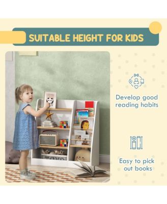 4 Tier Kids Bookshelf and Toy Storage Organizer with Book Rack