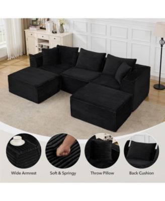 107" Cloud Sectional Sofa, U-Shaped Modular Couch with Chaise, Memory Foam