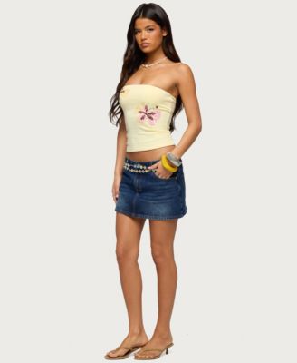 Women's Braelyn Sequin Floral Tube Top