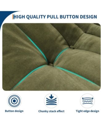 Modular Sectional Sofa, L-Shaped Bean Bag Couch with Deep Seat for Living Room