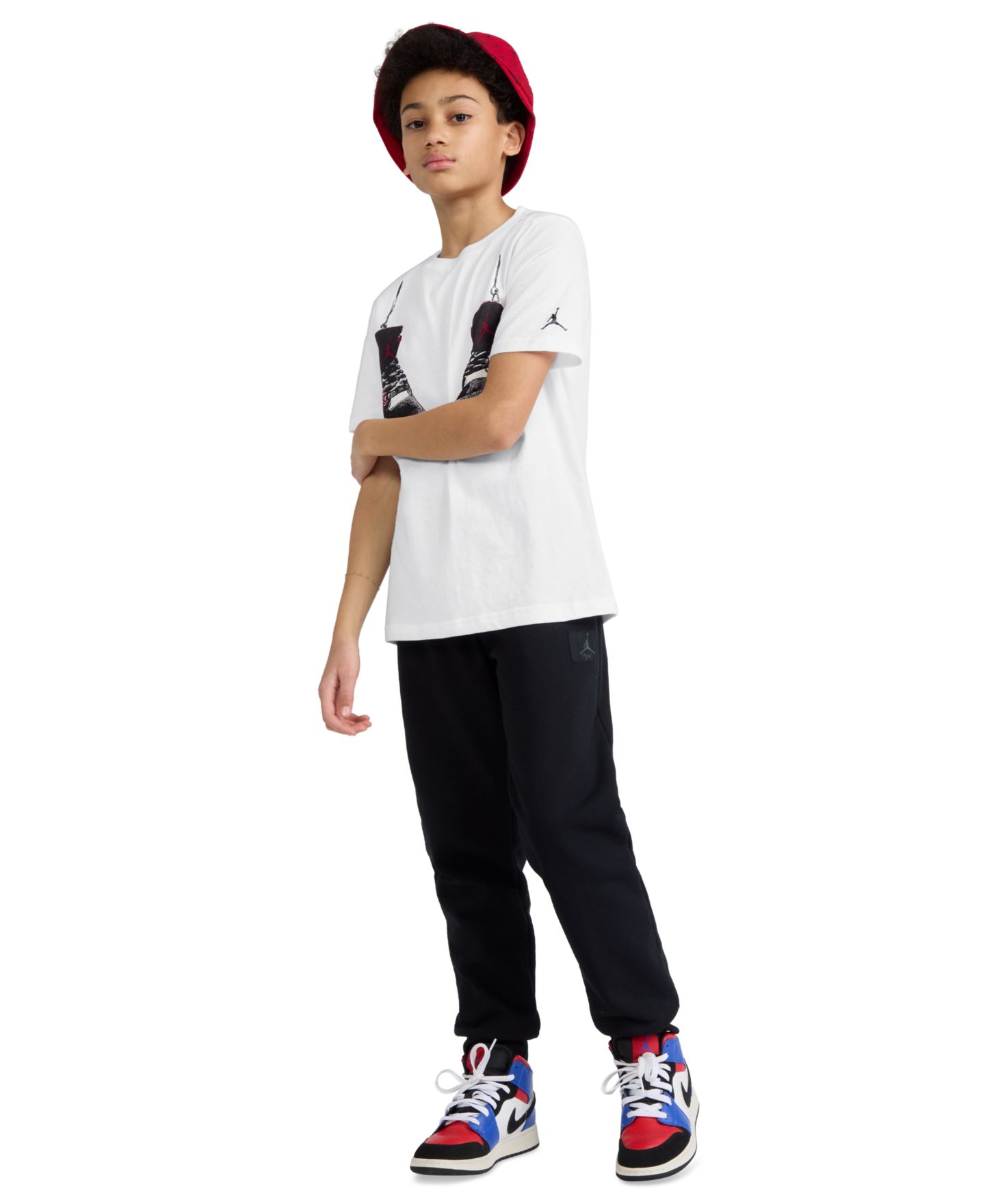 Футболка Jordan Shoe Strings Crewneck T-Shirt для мальчиков, цвет: Белый — фото 2