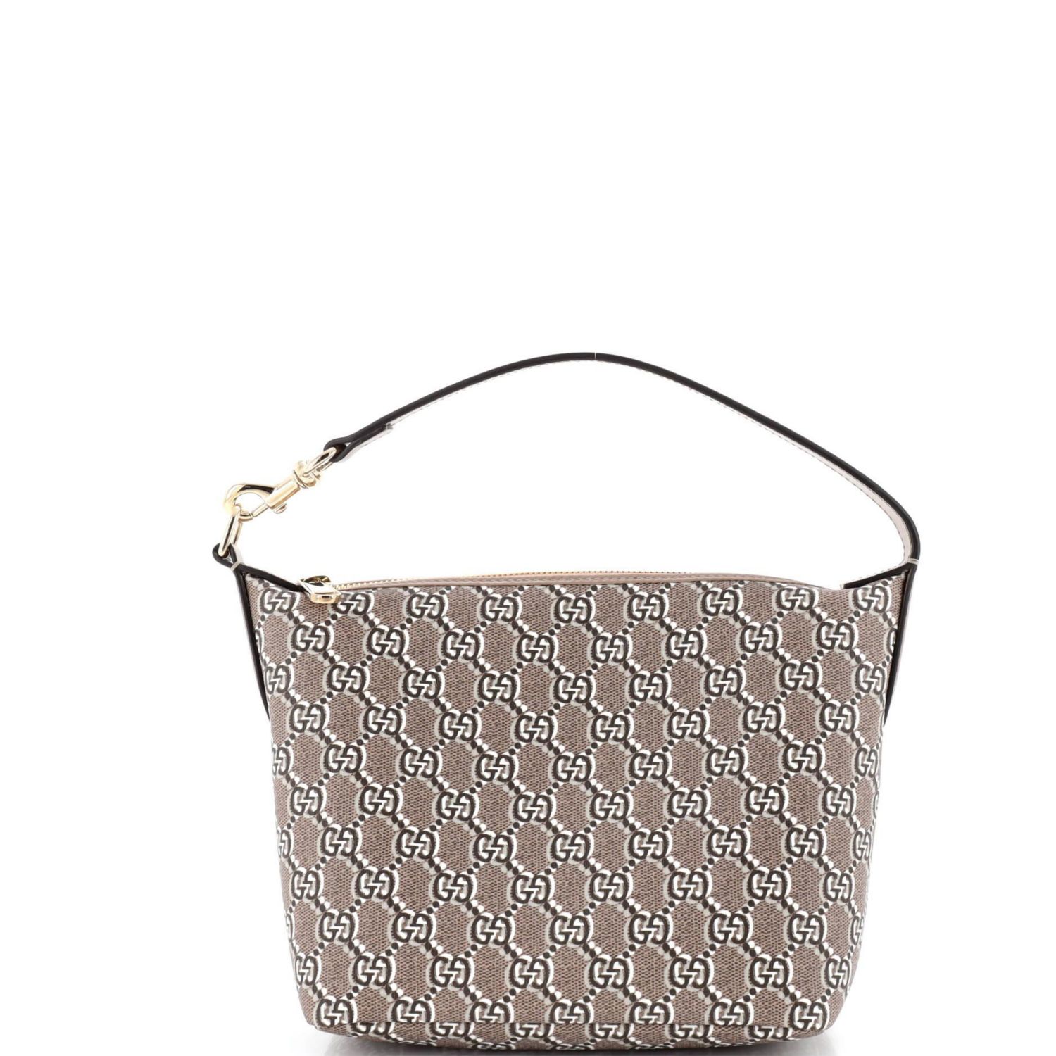 Super Mini Ophidia Zip Shoulder Bag GG Shadow Coated Canvas