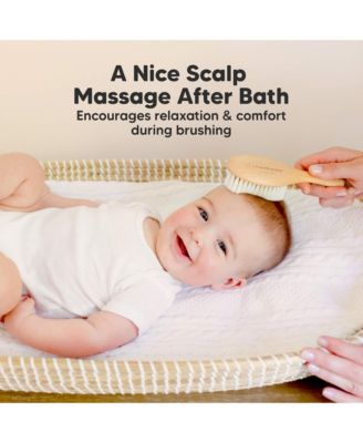 Baby Hair Brush Petite, Oval Cradle Cap Brush, Soft Baby Brush for Infant, Newborn Hairbrush for Girls, Boys, Baby Scalp Brush