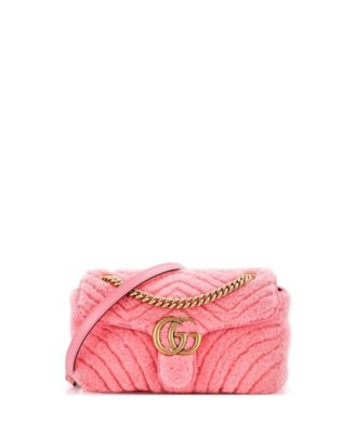 Small GG Marmont Flap Bag Matelasse Shearling