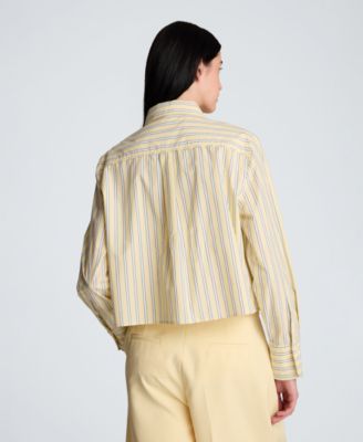 Women's Bias Piping Cropped Long-Sleeve Shirt