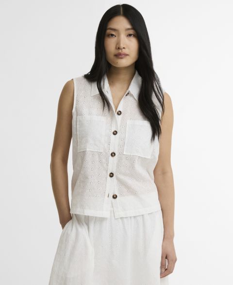 Женская рубашка Barbour Melody Sleeveless, цвет: Белый